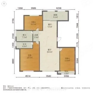 水岸琼湖3室2厅2卫130㎡南北68.8万