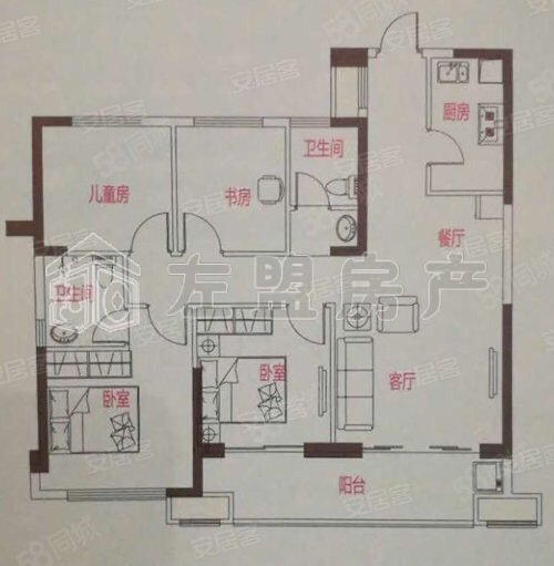 永泰泰禾红峪4室2厅2卫101.55㎡南47万