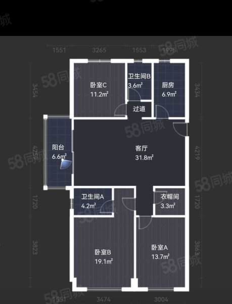 郑开碧桂园3室2厅2卫132㎡南北92万