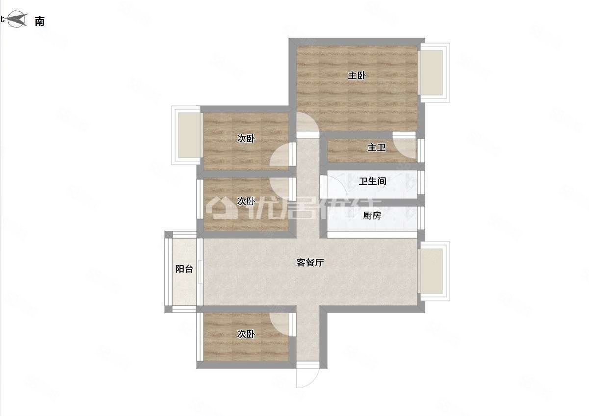 中海国际社区4室2厅2卫92㎡北95万