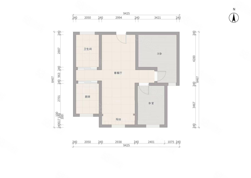 兴业家园2室2厅1卫85.81㎡南69.6万