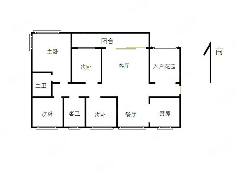 天利中央花园4室2厅2卫130.89㎡南北530万