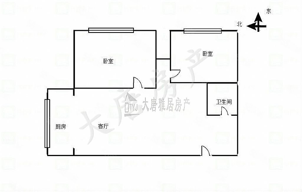 尚东国际城2室1厅1卫70㎡北42万