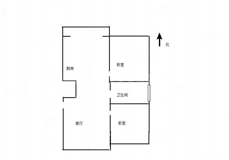 百顺源小区2室1厅1卫117.77㎡南北55万