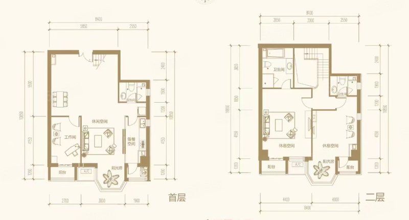 悦上城3室2厅3卫108.3㎡南北208万