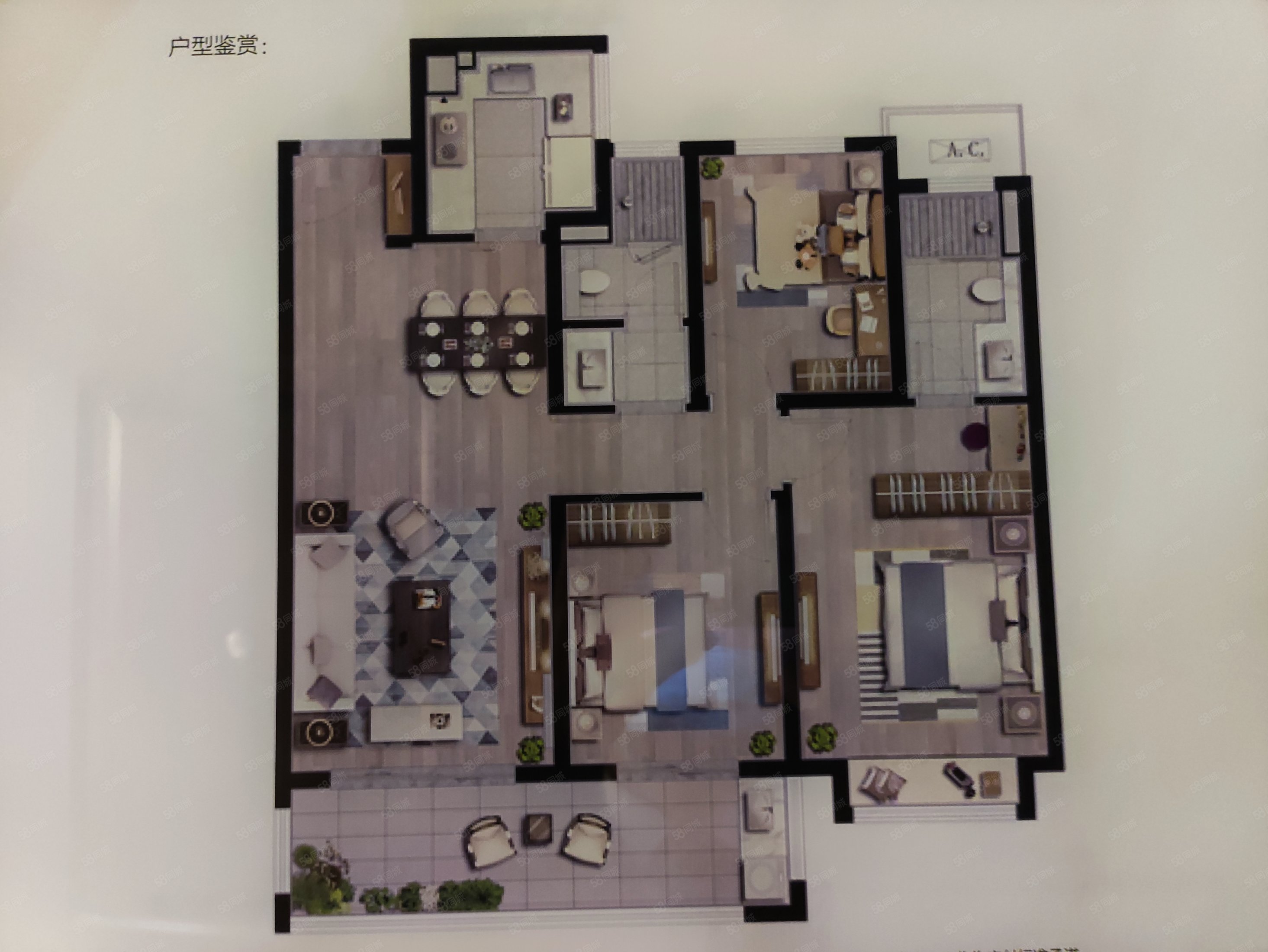 太湖瑞仕花园3室2厅2卫115㎡南北210万