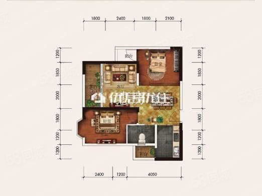 英茂华府2室2厅1卫75㎡西105万