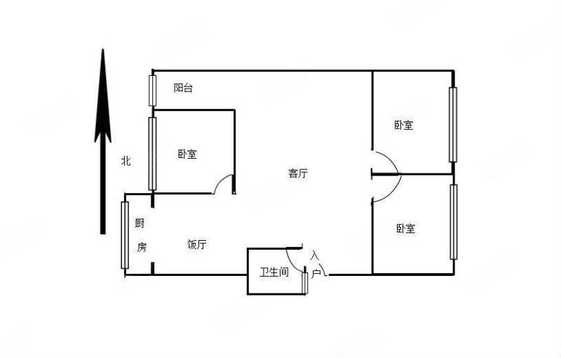 金禧园3室2厅1卫96㎡南北100万