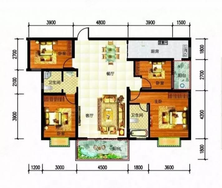 华厦金源小区4室2厅2卫136㎡南北72.6万