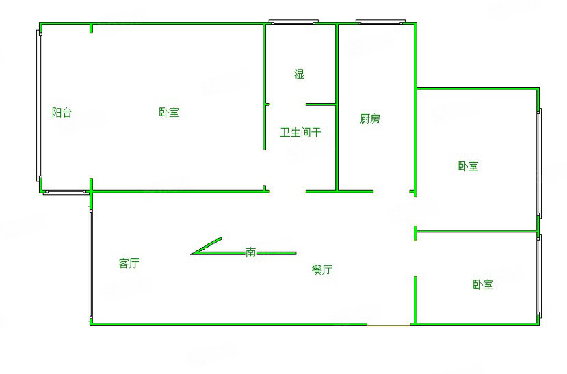 世纪新城(潞州)3室2厅1卫128㎡南北113万