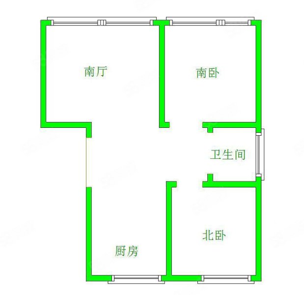 山水花园2室2厅1卫120㎡南北50万