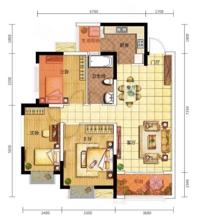 四川成都新都大丰家益凤凰富居南北方向3室2厅1卫93.31㎡总价120万