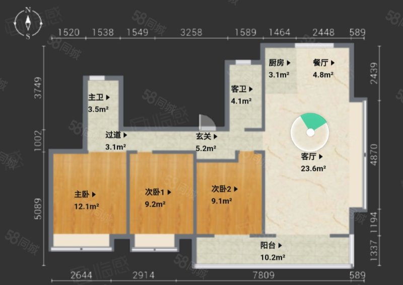 金鹏壹品天成3室2厅2卫129.63㎡南北390万