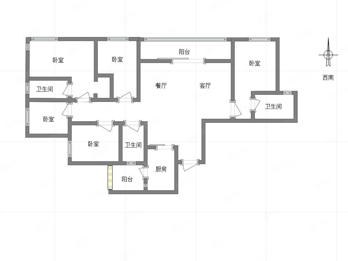 长嘉汇两江峯5室2厅3卫217㎡西南430万