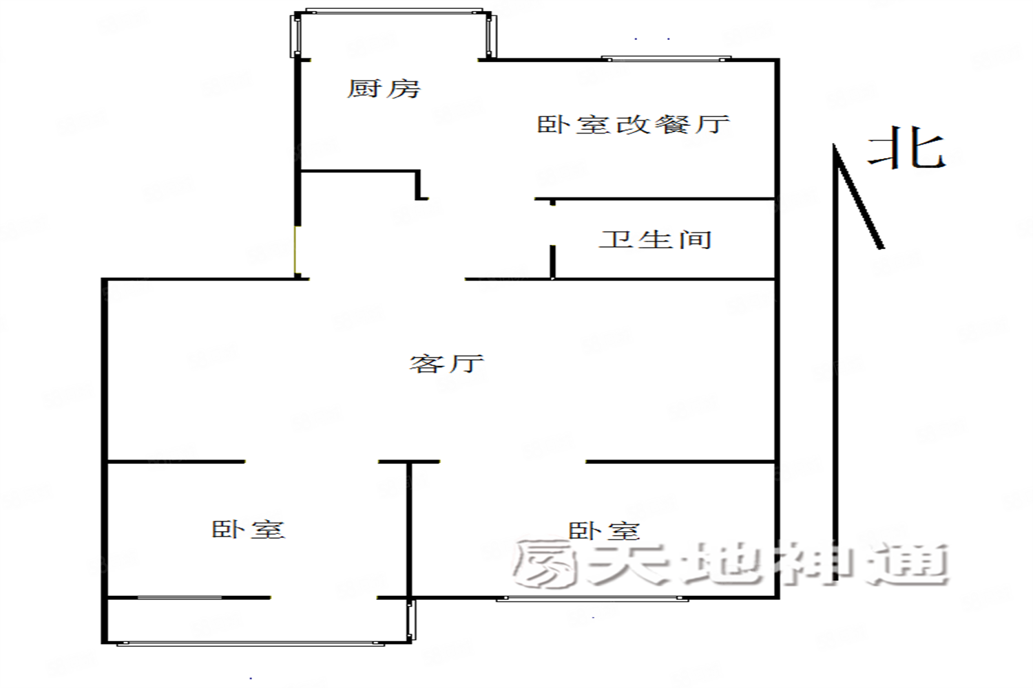 南大街乙33號樓3室1廳1衛(wèi)77.45㎡南北150萬