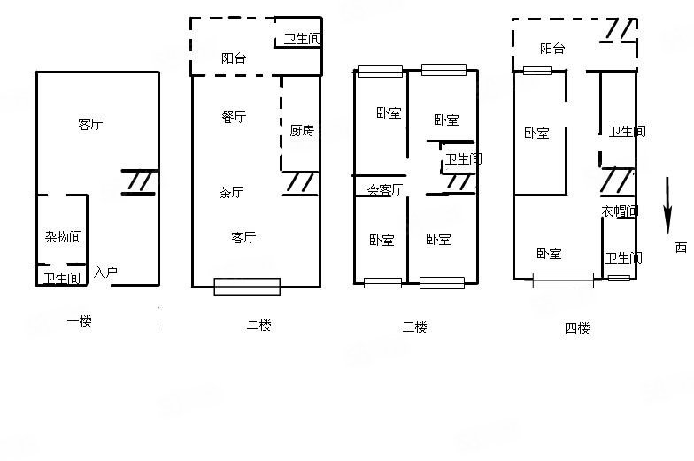 黄埔万科城(别墅)6室4厅4卫173㎡南北1200万