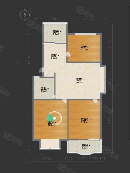 中山家园(念九巷16-52双号)3室2厅1卫108.31㎡南220万