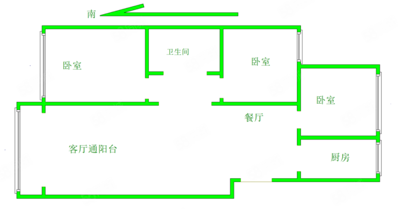 金善名居3室2厅1卫95.95㎡南北199万