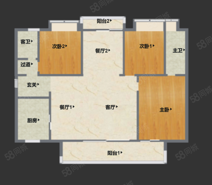 嘉裕公馆3室2厅3卫174㎡南2900万