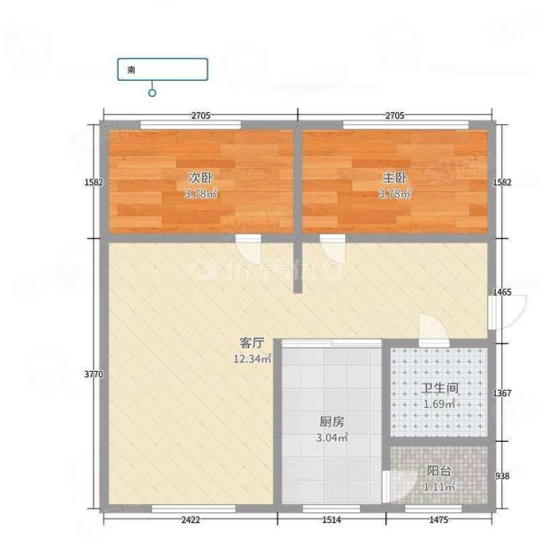 信合广场2室1厅1卫91㎡南北53万