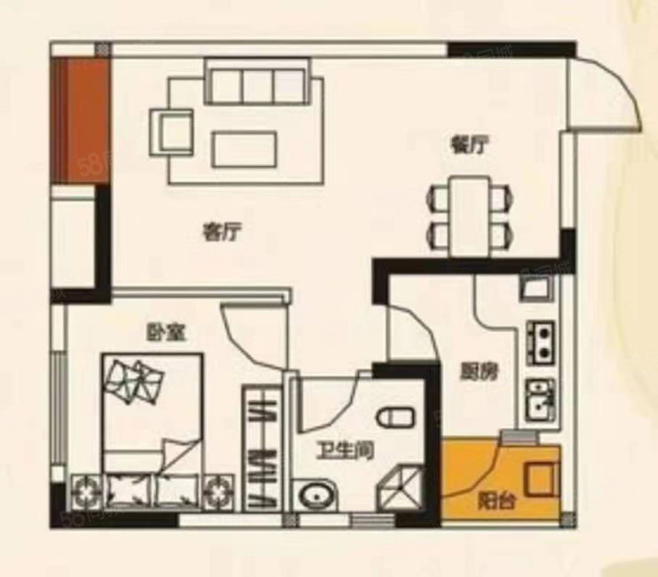 紫金华府3室1厅1卫105㎡南北64.5万