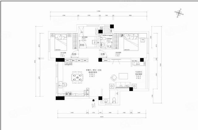 时代广场3室1厅89.39㎡75万二手房图片