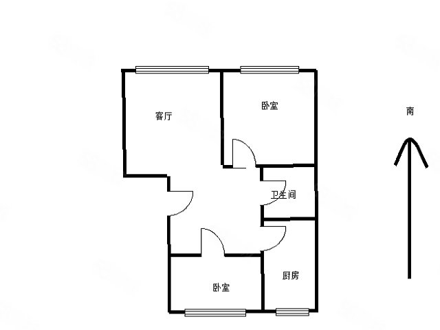 北湖春天E区2室2厅1卫74.11㎡南北46.6万