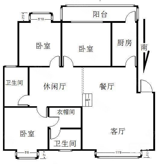 蔚蓝花城A区3室2厅2卫131㎡南北93万