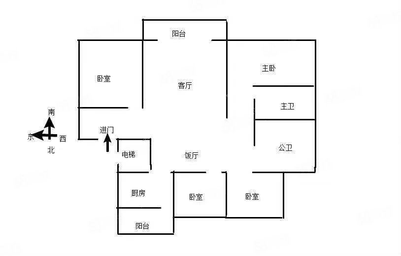 玖龙国际4室2厅2卫138㎡南北60.8万