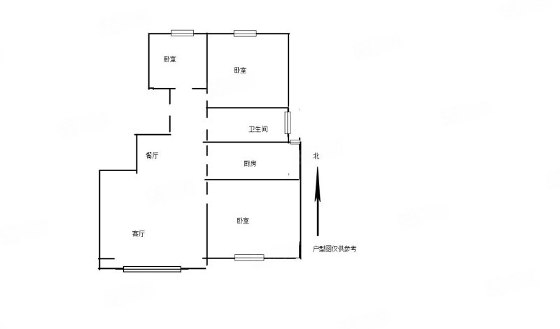 北京城建上河湾(北区)3室1厅1卫95.12㎡南北185万