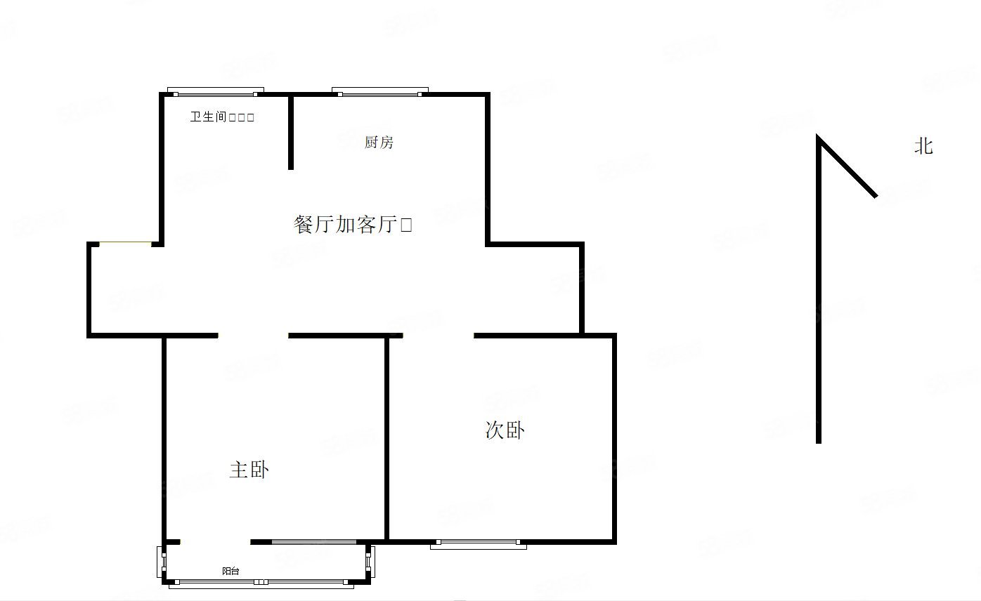 中国水电五局小区2室1厅1卫47㎡南北30万