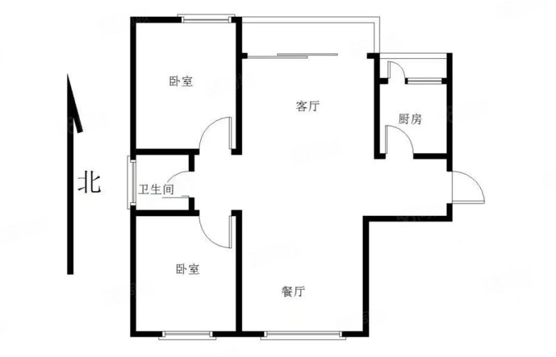 金山钻石公寓2室1厅1卫53.77㎡南北40.8万