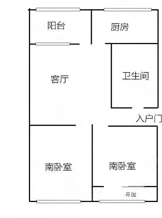 升平路二小区2室1厅1卫76.68㎡南116万