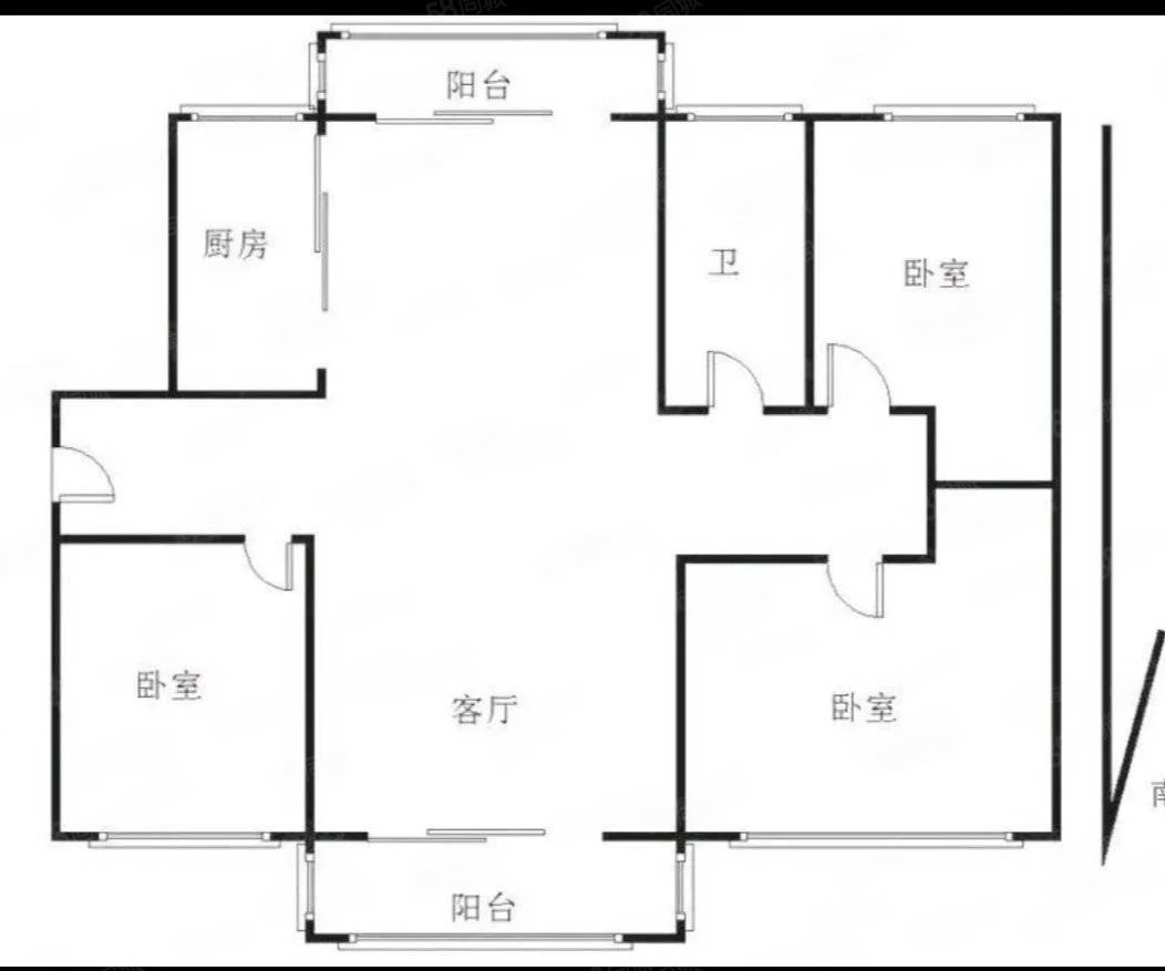 西湖春天C区3室2厅1卫122㎡南北69.8万