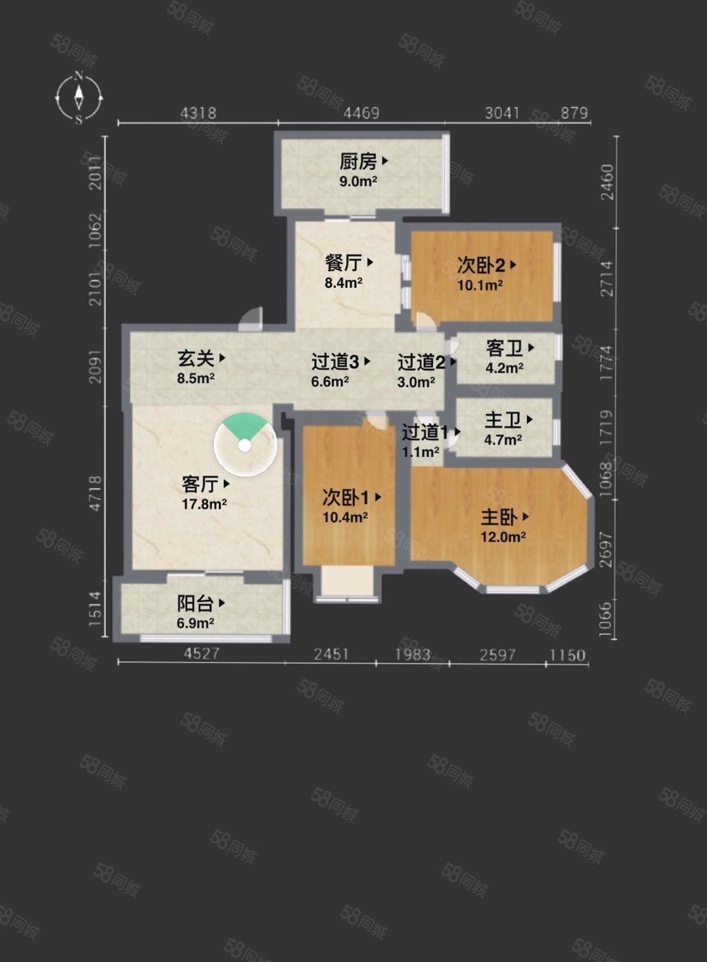 置地栢景湾3室2厅2卫117.76㎡南北358万