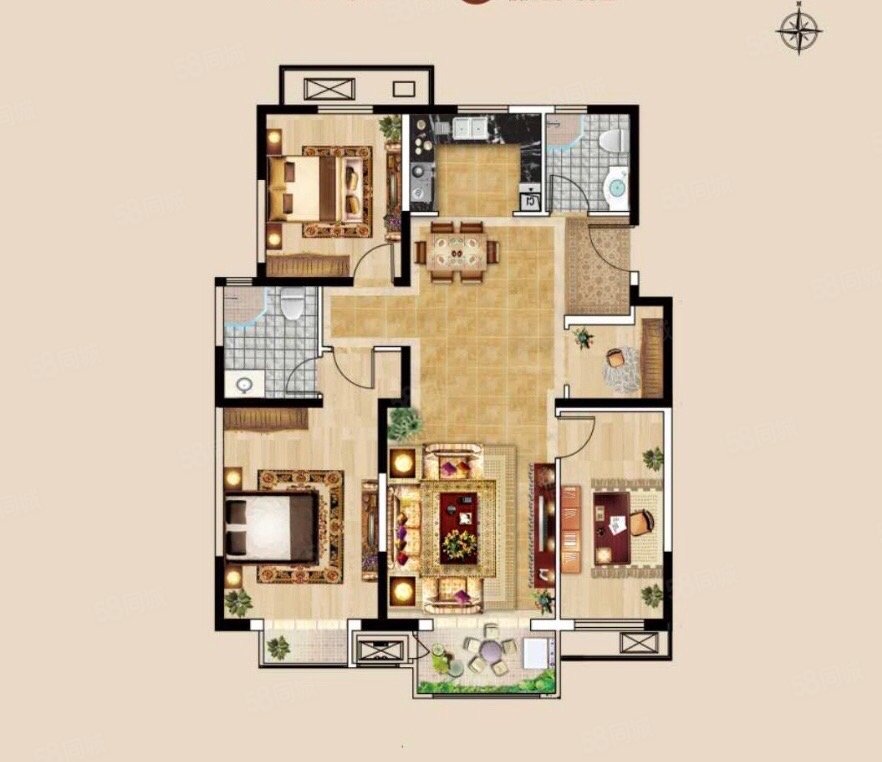 紫樾华庭(涿州)4室2厅2卫126㎡南北109万
