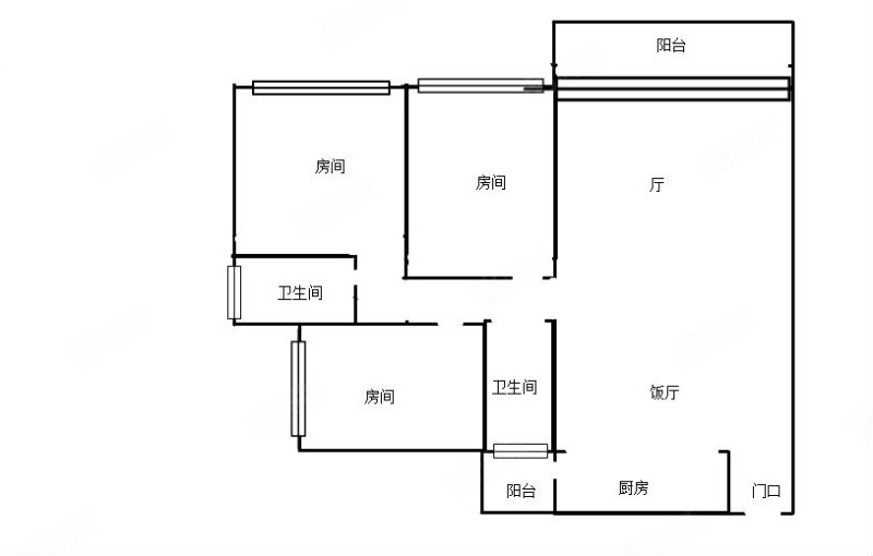 金源世家3室2厅2卫126㎡东北47万