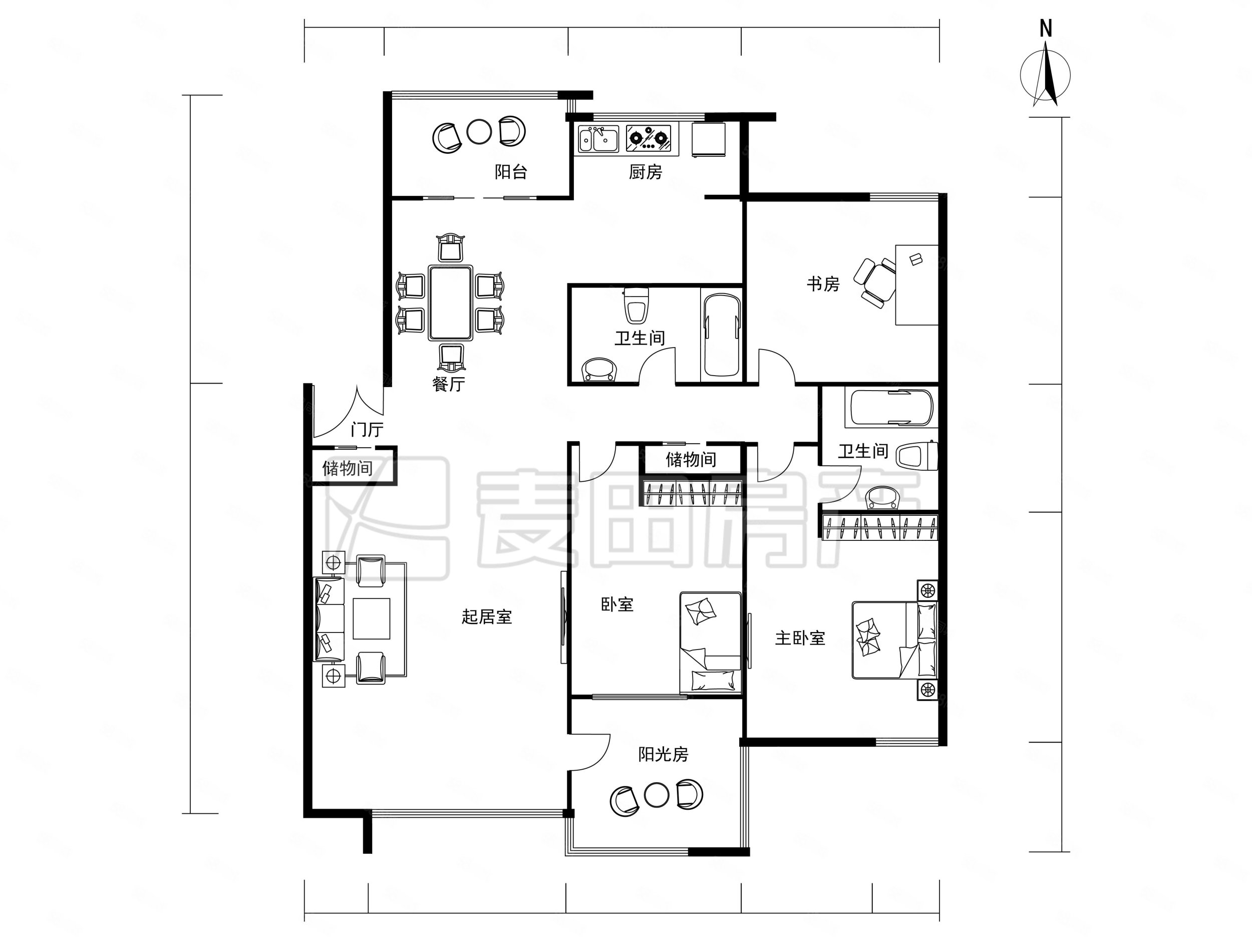 领秀硅谷3室2厅2卫153㎡南北1299万