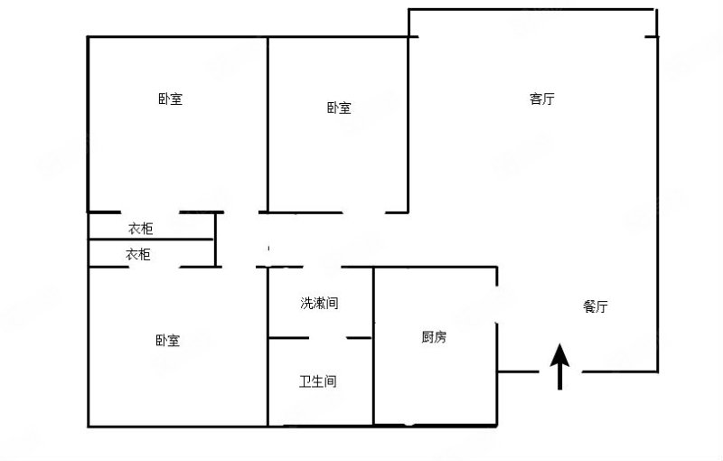 九龙坡白马花园3室2厅1卫90㎡南54万