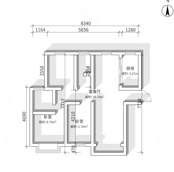 善国锦绣城3室2厅2卫135㎡南北88万