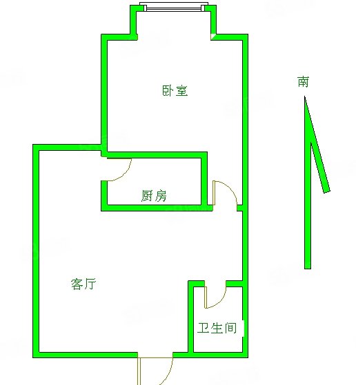 凤凰山庄(桥东)1室1厅1卫54.34㎡南北34万