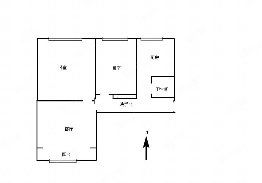 新粮小区2室1厅1卫63㎡南北49.8万