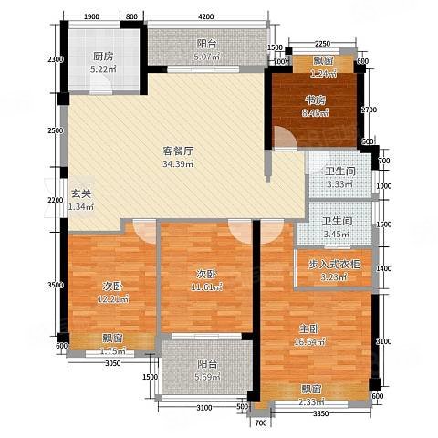 碧桂园天玺4室2厅2卫143.5㎡南北83万