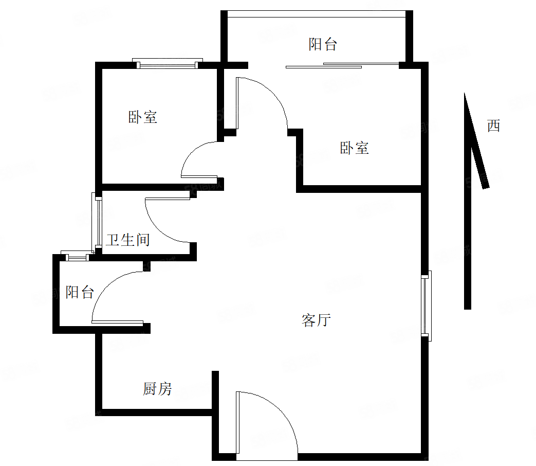 万景花园2室1厅1卫71㎡西南0万