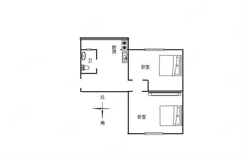 天津南街190-1号小区2室1厅1卫60㎡南北75万