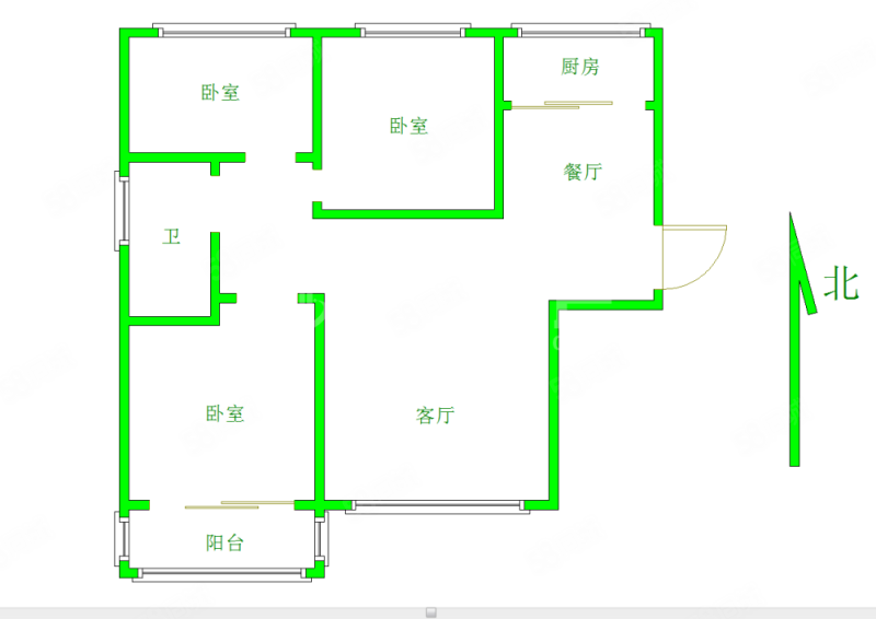 秀兰水榭翰城(南区)3室2厅1卫122.86㎡南北94万