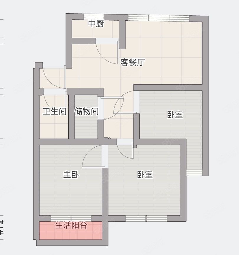 康迪锦园3室2厅2卫118.18㎡南北218万