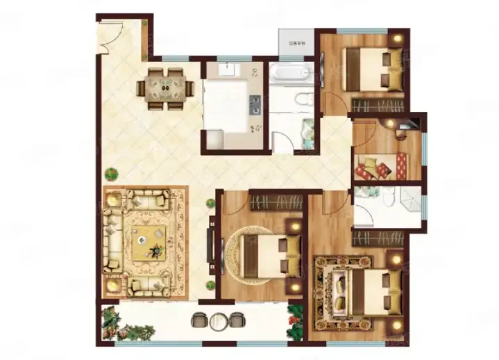 珑悦3室2厅2卫124㎡南北85万