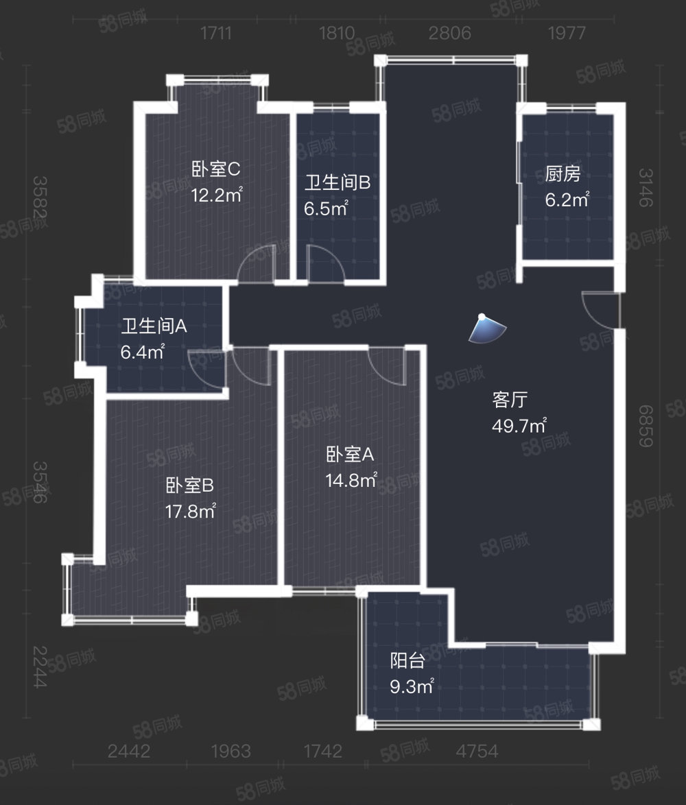 嘉业阳光城(嘉善)3室2厅2卫133㎡南北133万