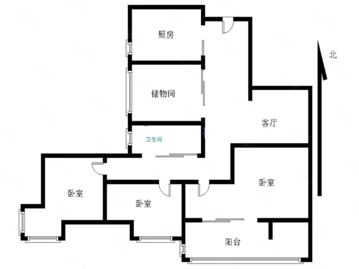 清江山水3室2厅1卫90.35㎡南115万